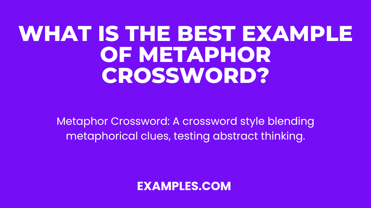 what is the best example of metaphor crosswords