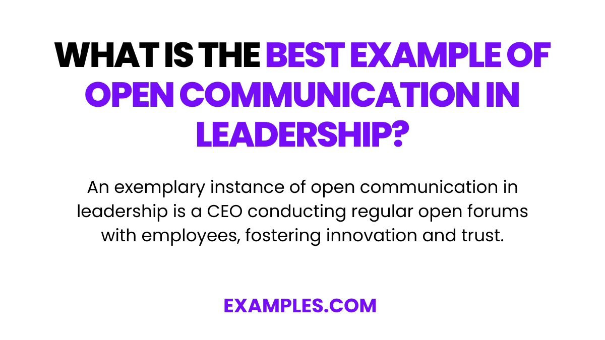 Open Communication in Leadership Examples, PDF