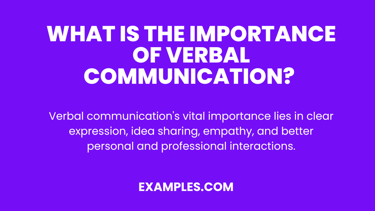 Importance of Verbal Communication - 19+ Examples