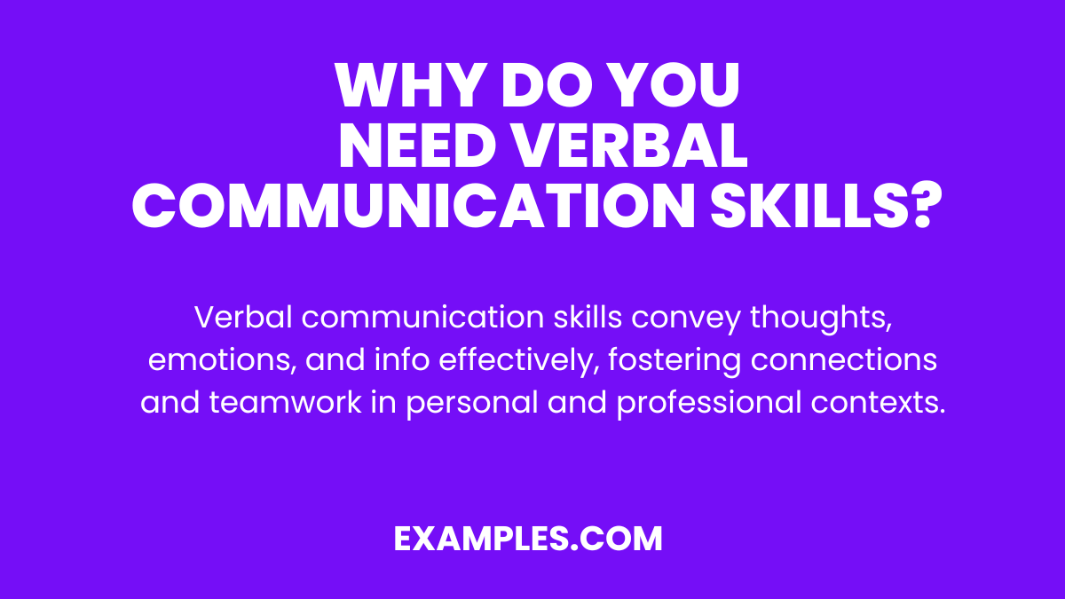 why do you need verbal communication skills