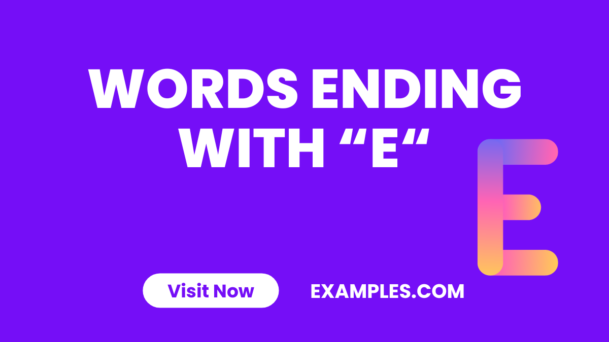 Words Ending with E