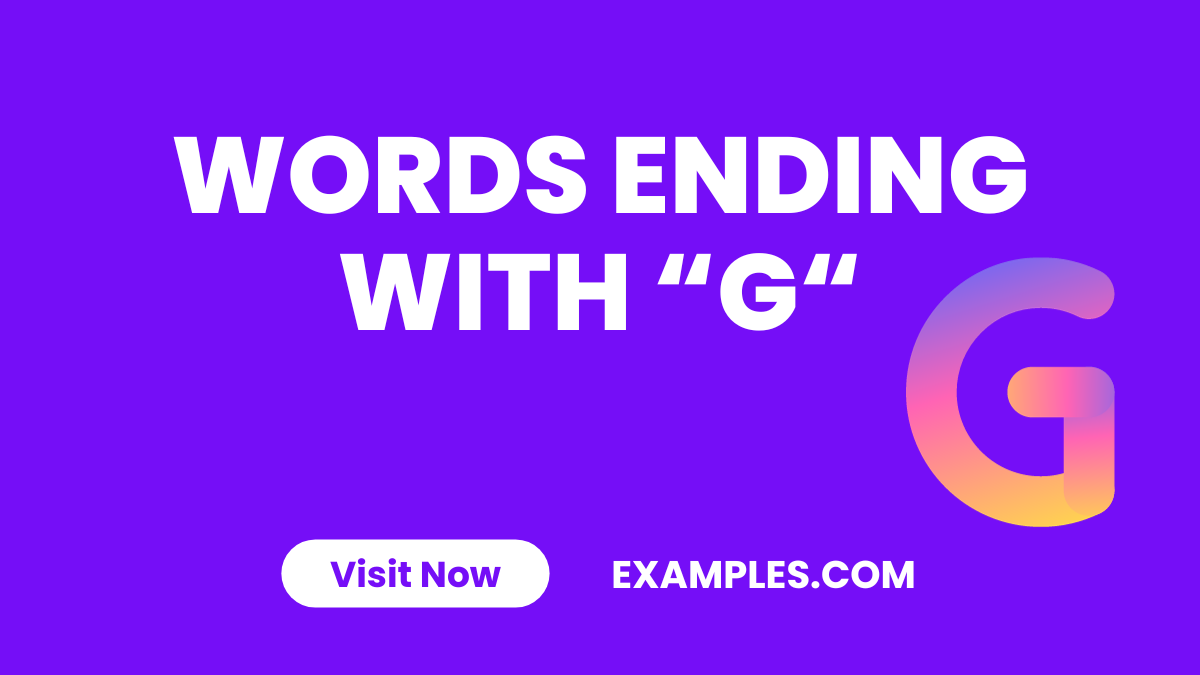 Words Ending with G