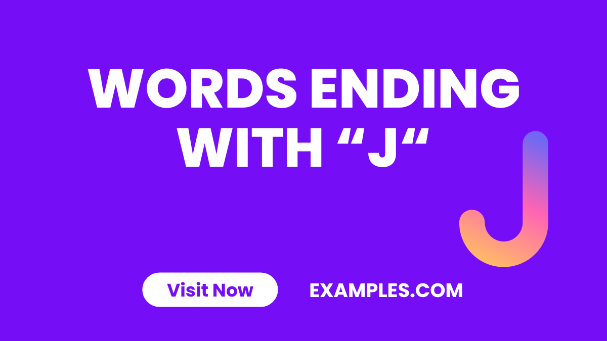 Words Ending with J