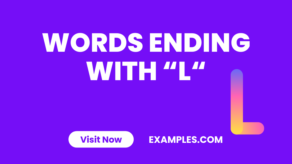 Words Ending with L