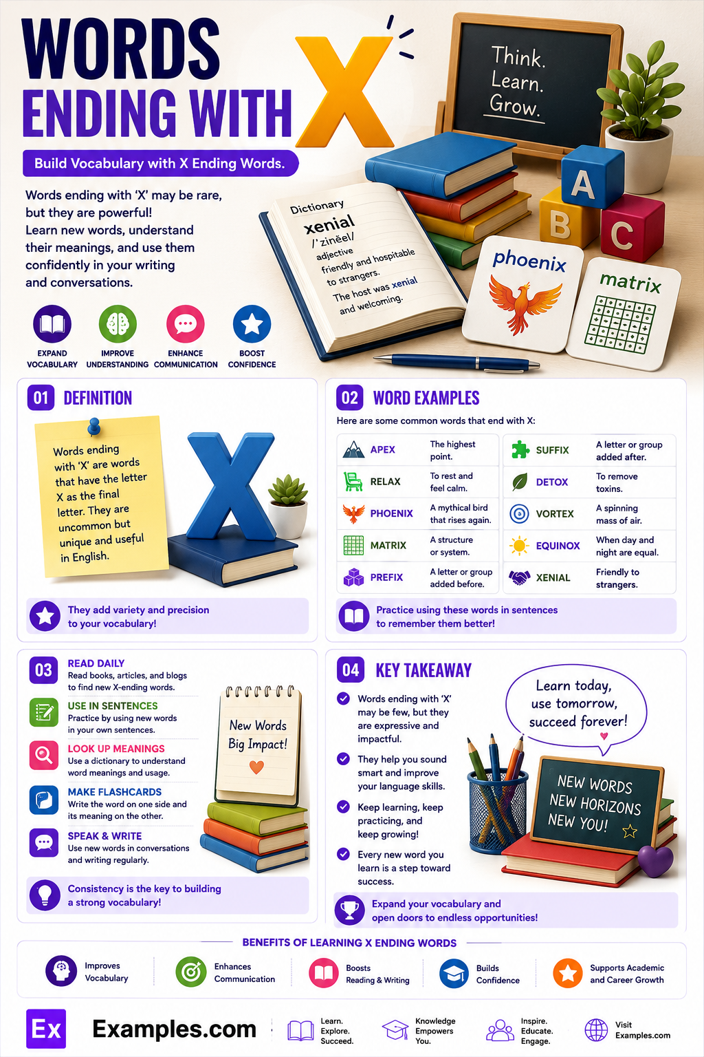 150+ Words Ending With X List, Meaning, PDF