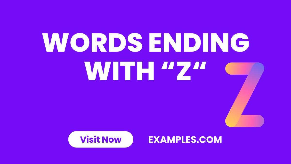 Words That End With Z 150 List Meaning PDF