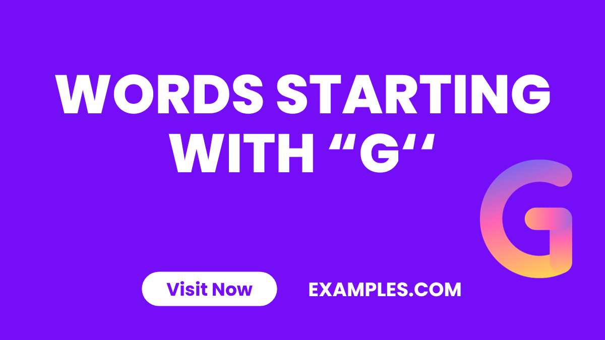 Words Starting with G