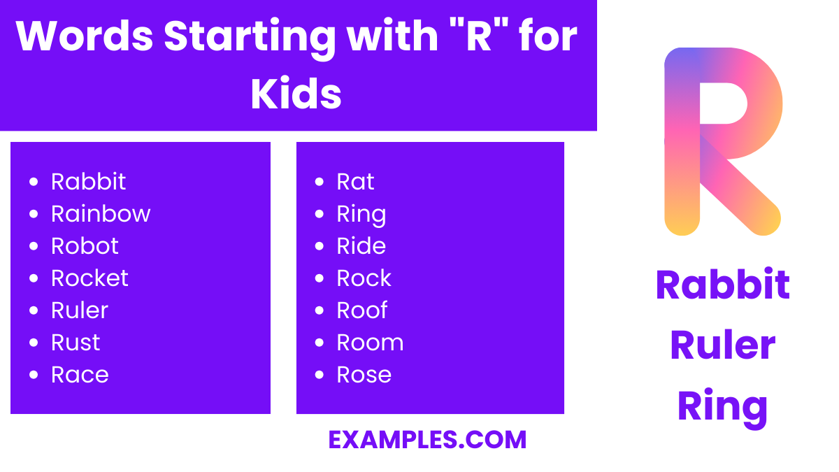 words starting with r for kids