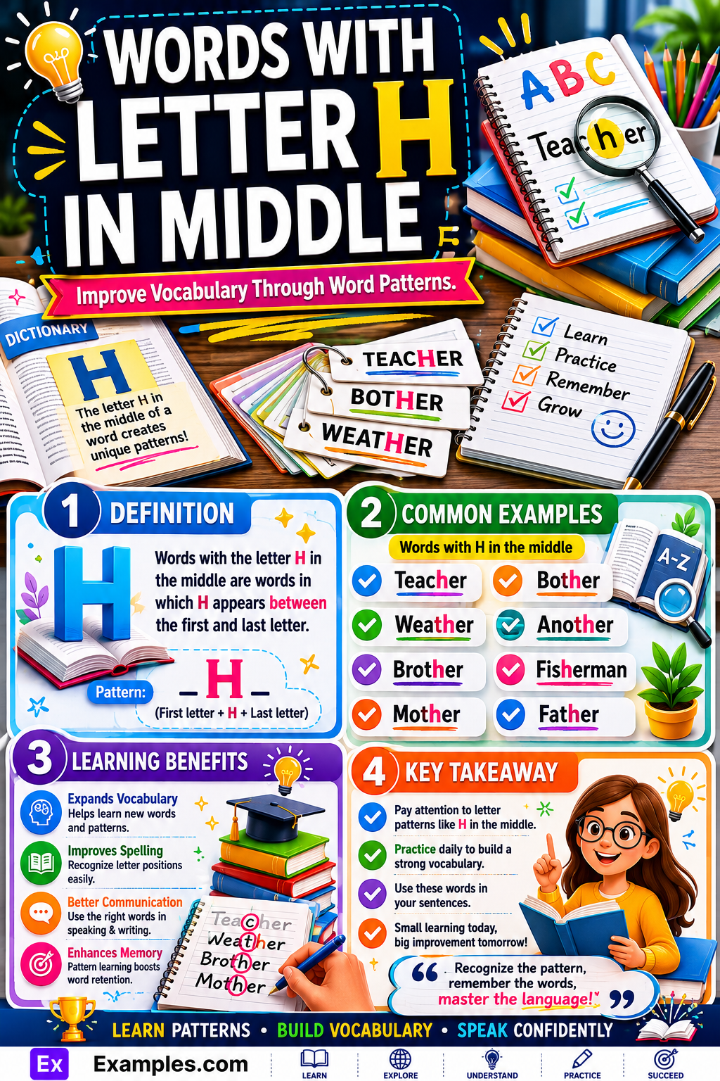 450+ Words With Letter H in Middle List, Meaning, PDF