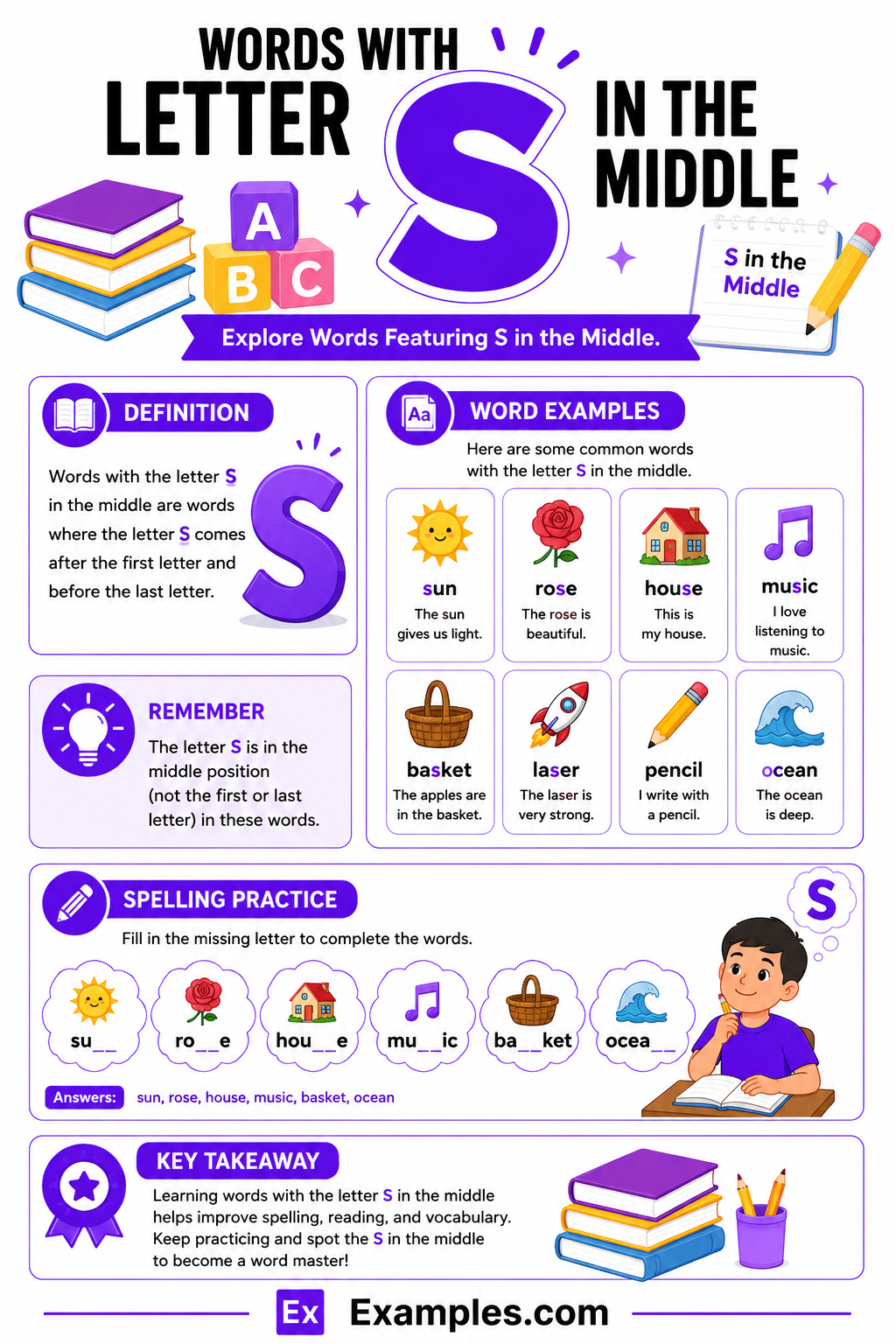 450+ Words With Letter “S” in Middle List, Meaning, PDF