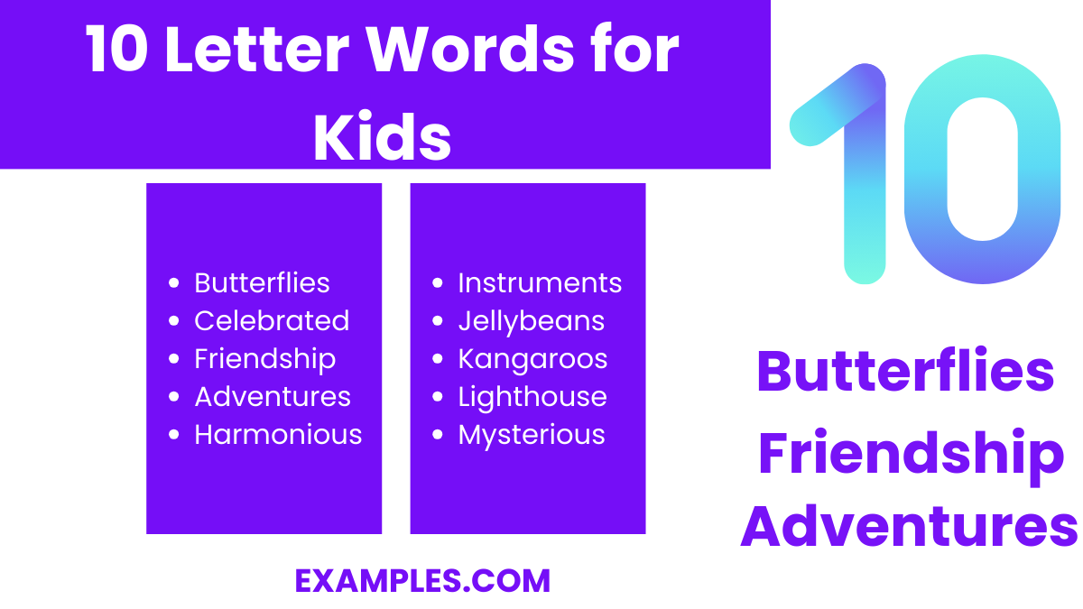 10 letter words for kids