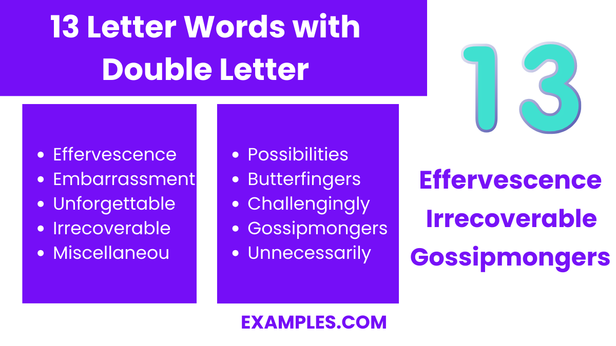 13 letter words with double letter