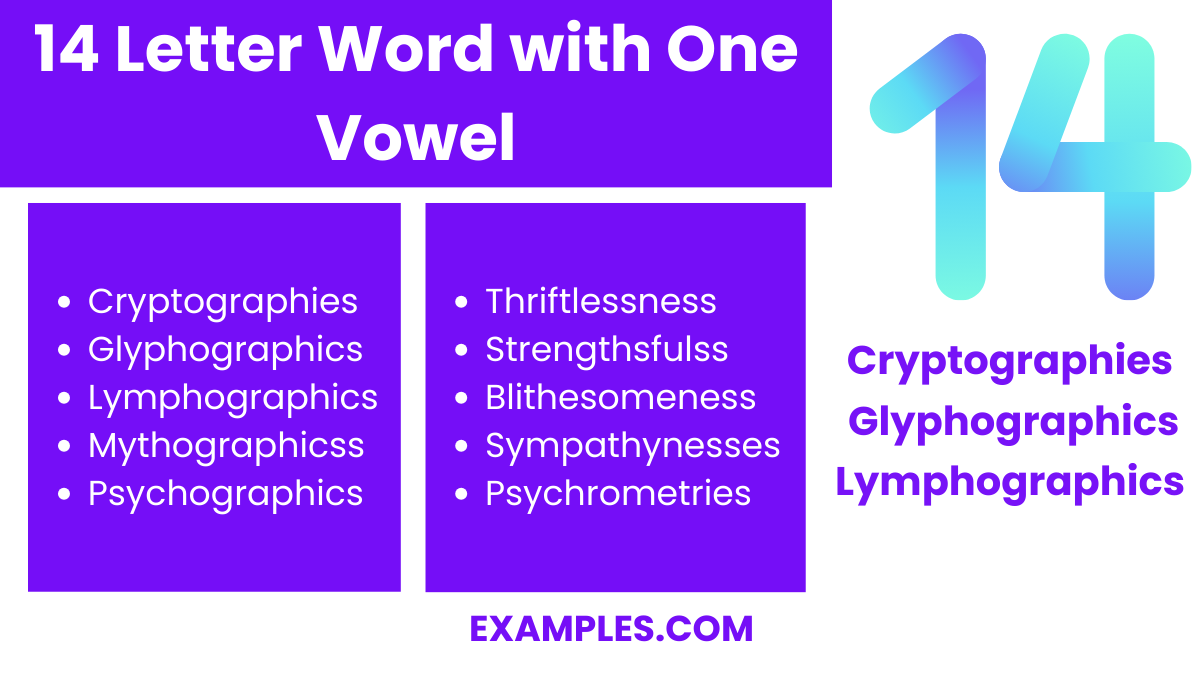 14 letter word with one vowel