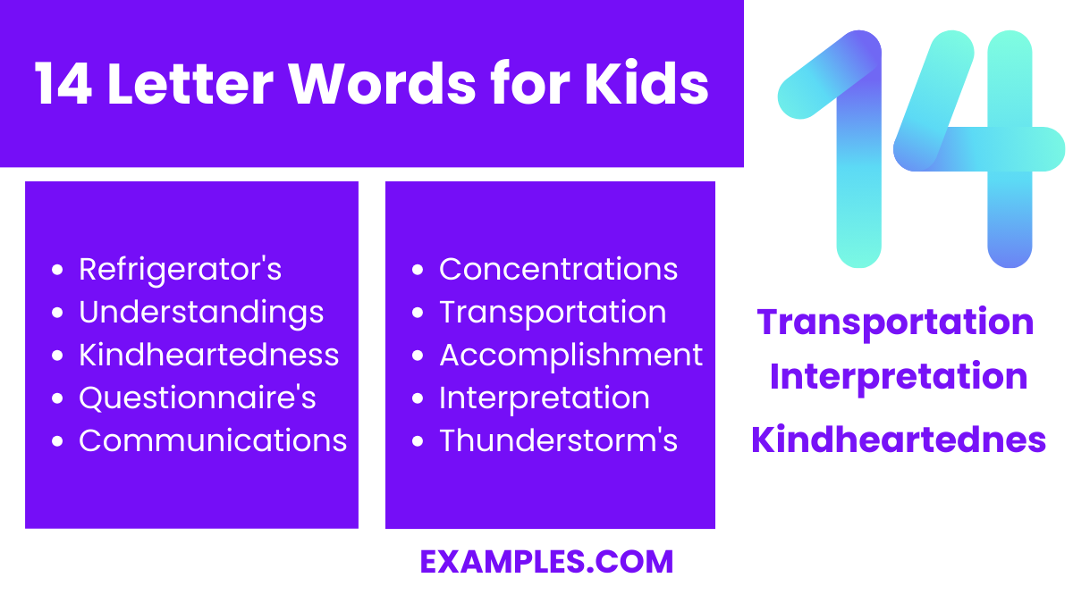 14 letter words for kids