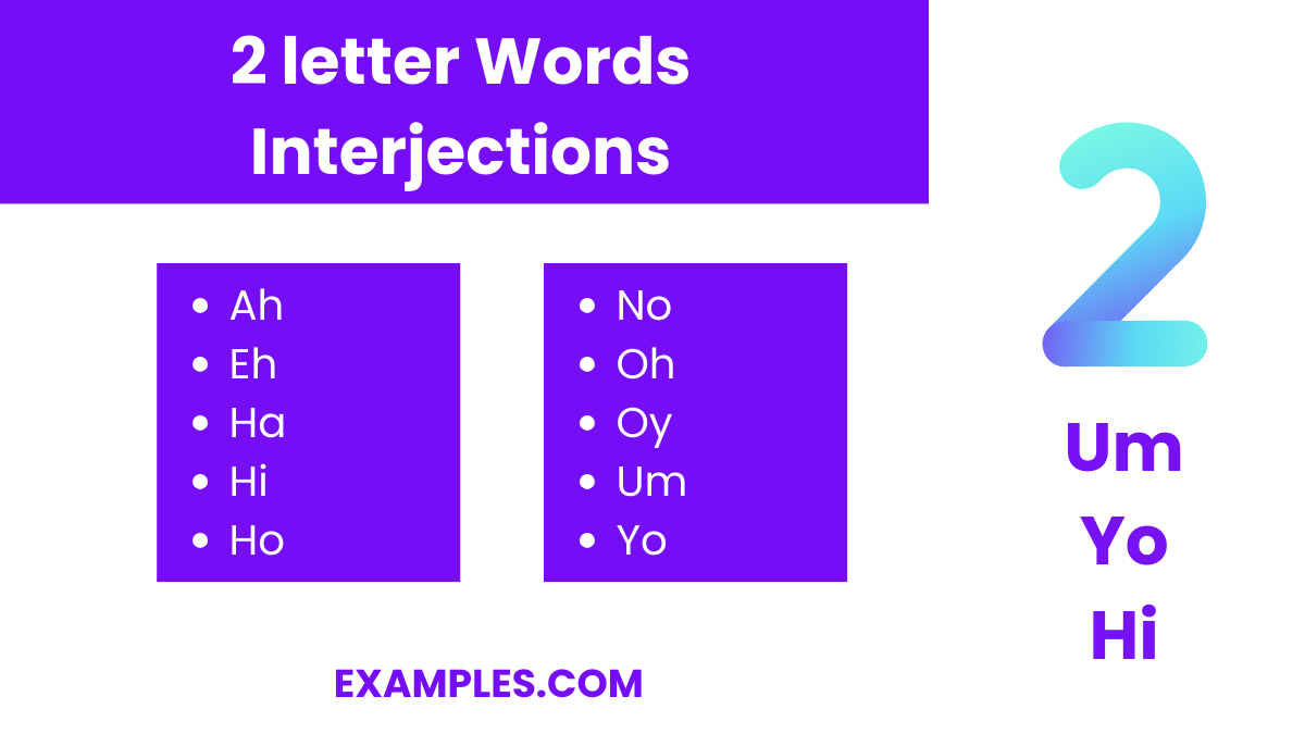 2 letter interjections