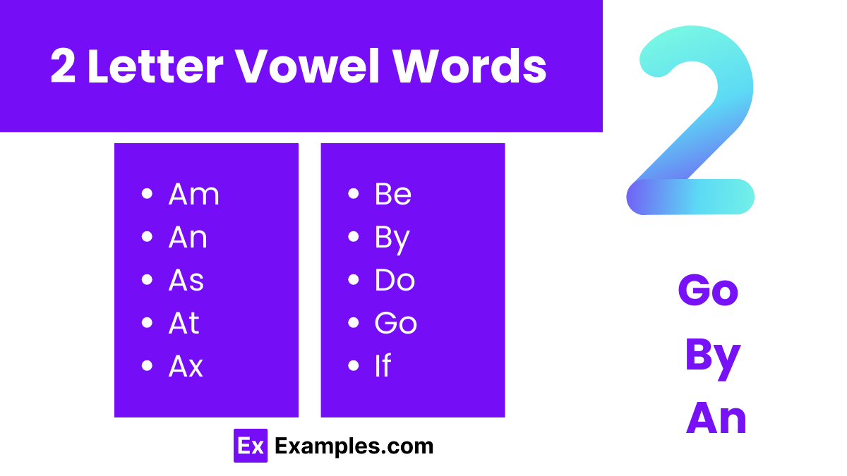 2 letter vowel words