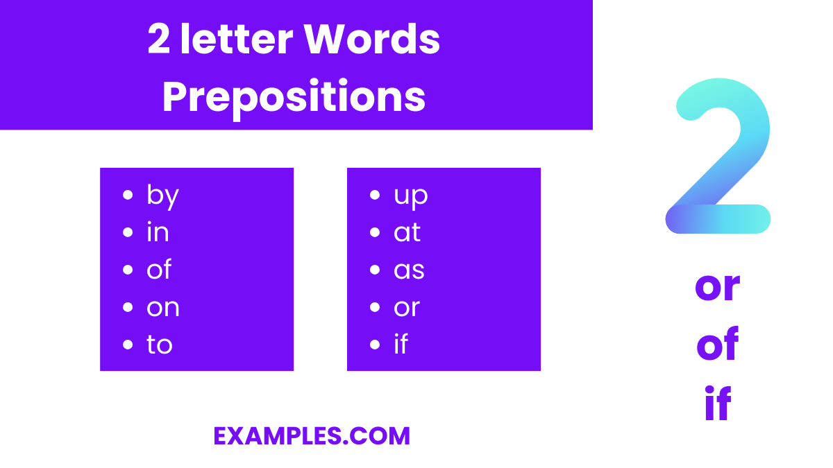 2 letter words prepositions