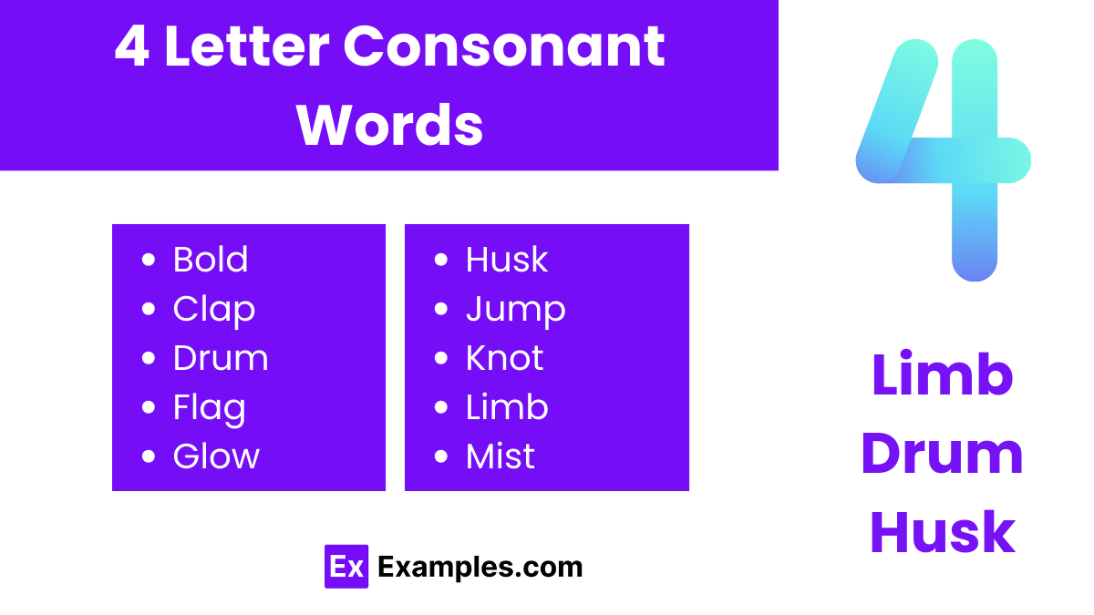 4 letter consonant words
