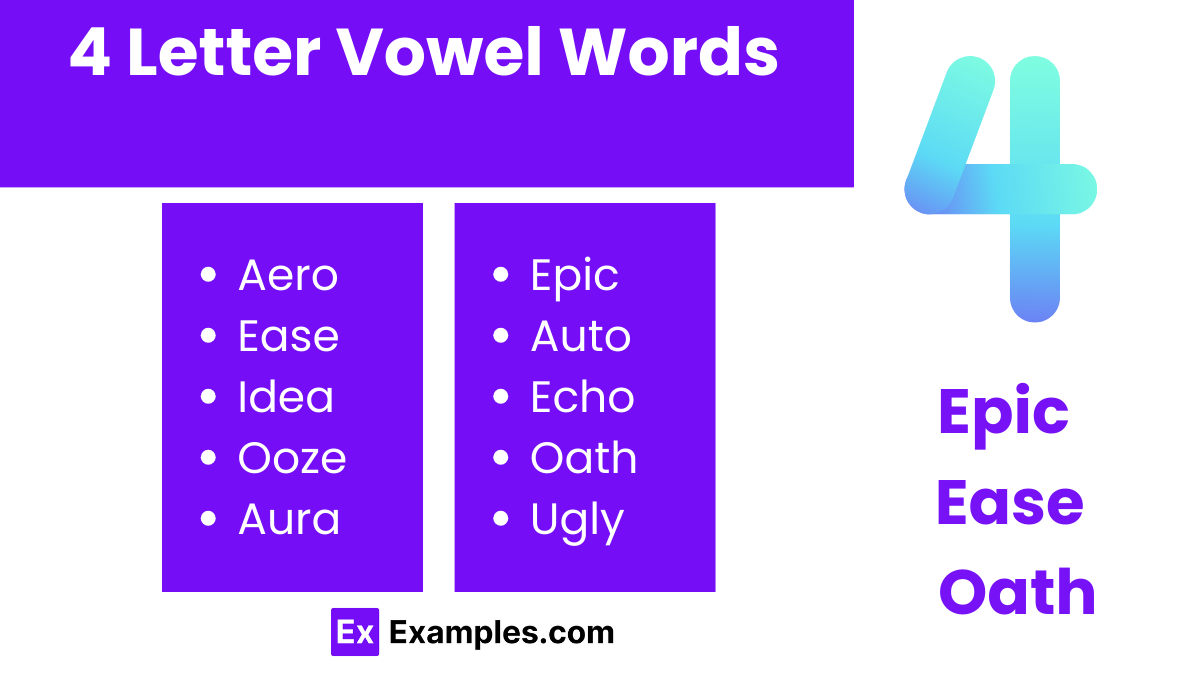 4 letter vowel words