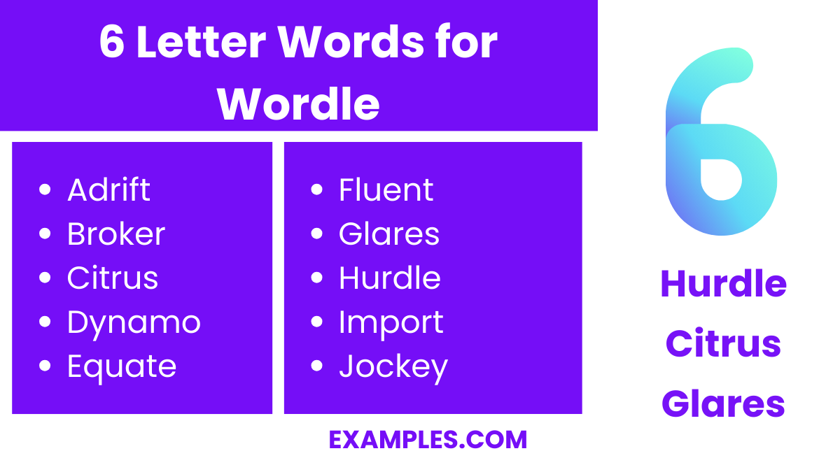 6 letter words for wordle 
