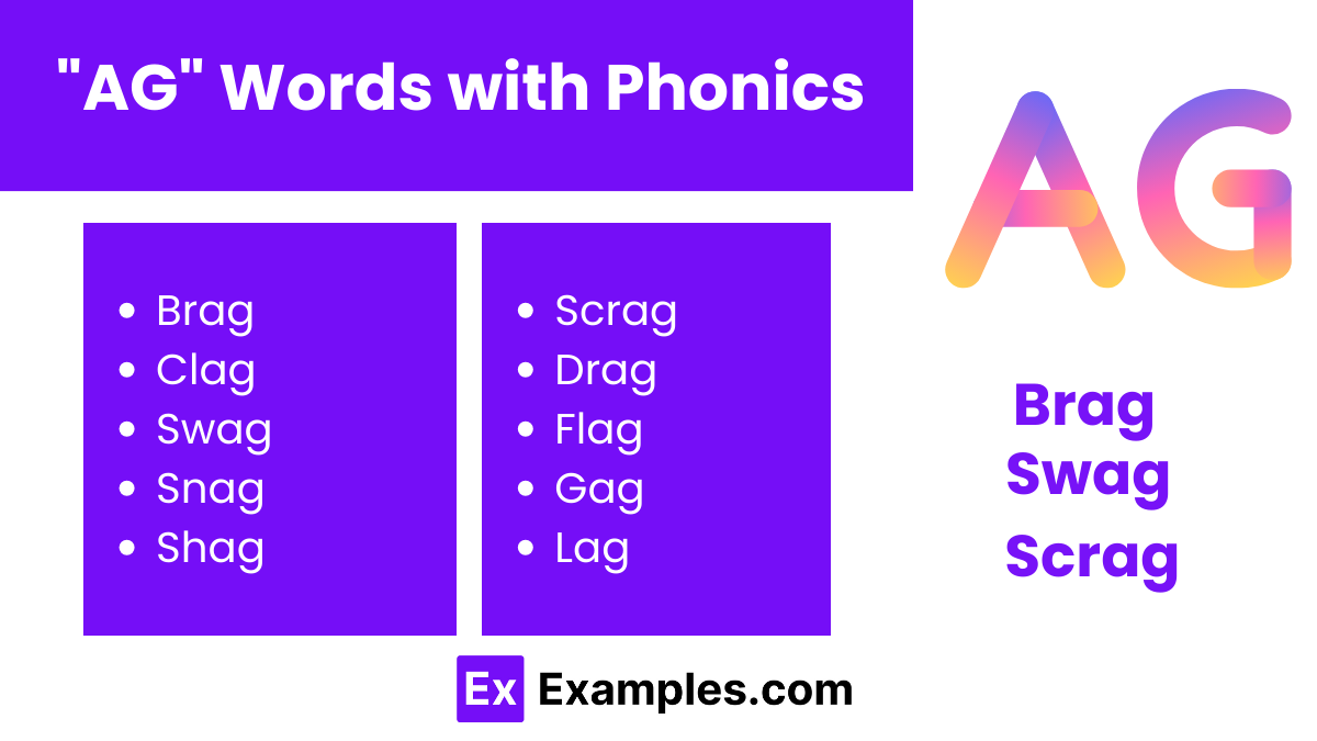 ag words with phonics 1