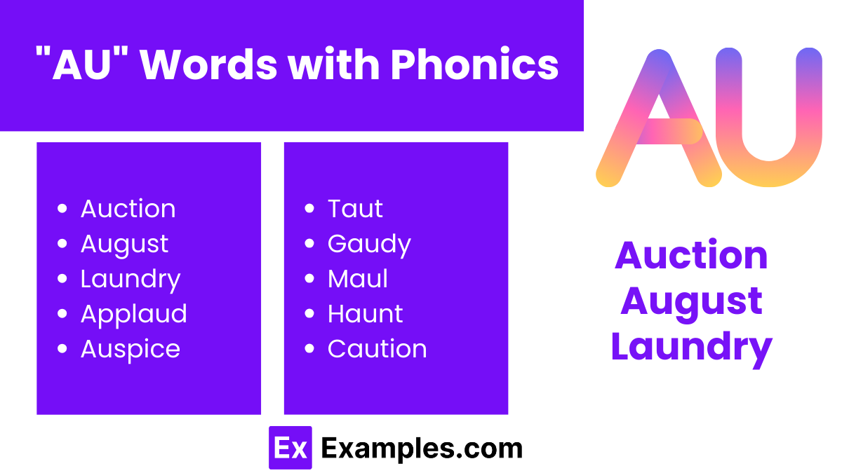 au words with phonics
