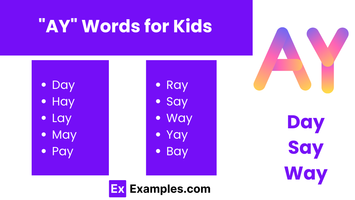 ay words for kids