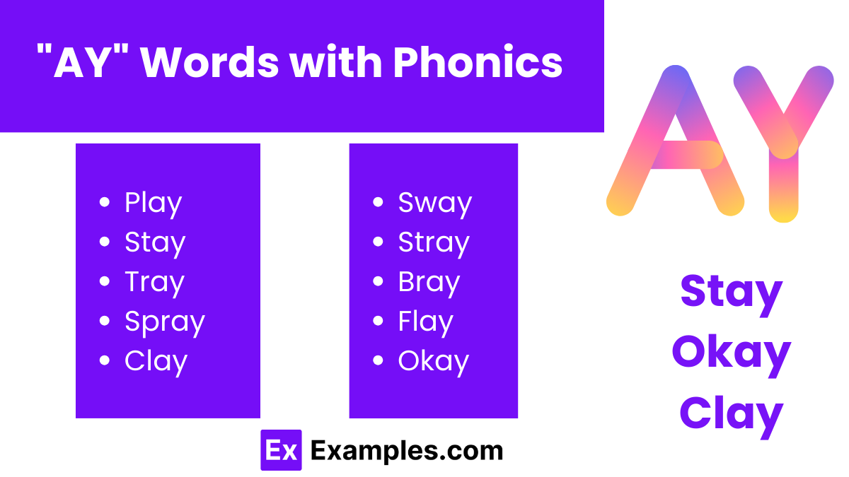 ay words with phonics