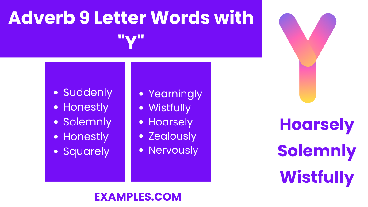 adverb 9 letter words with y