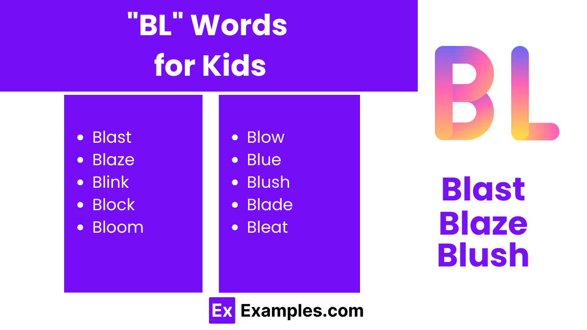 bl words for kids