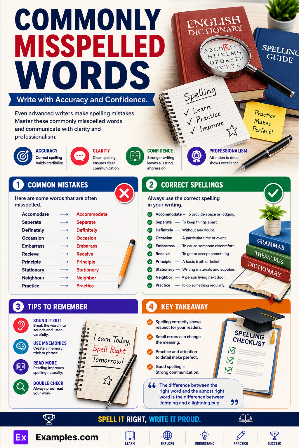 450+ Commonly Misspelled Words List, Meaning, PDF