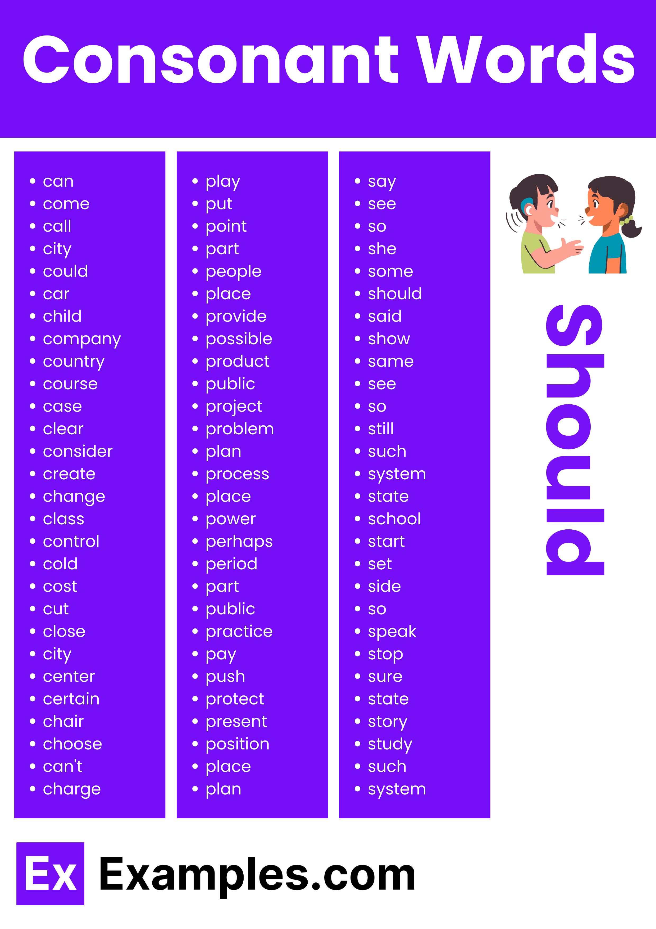 commonly used consonant words