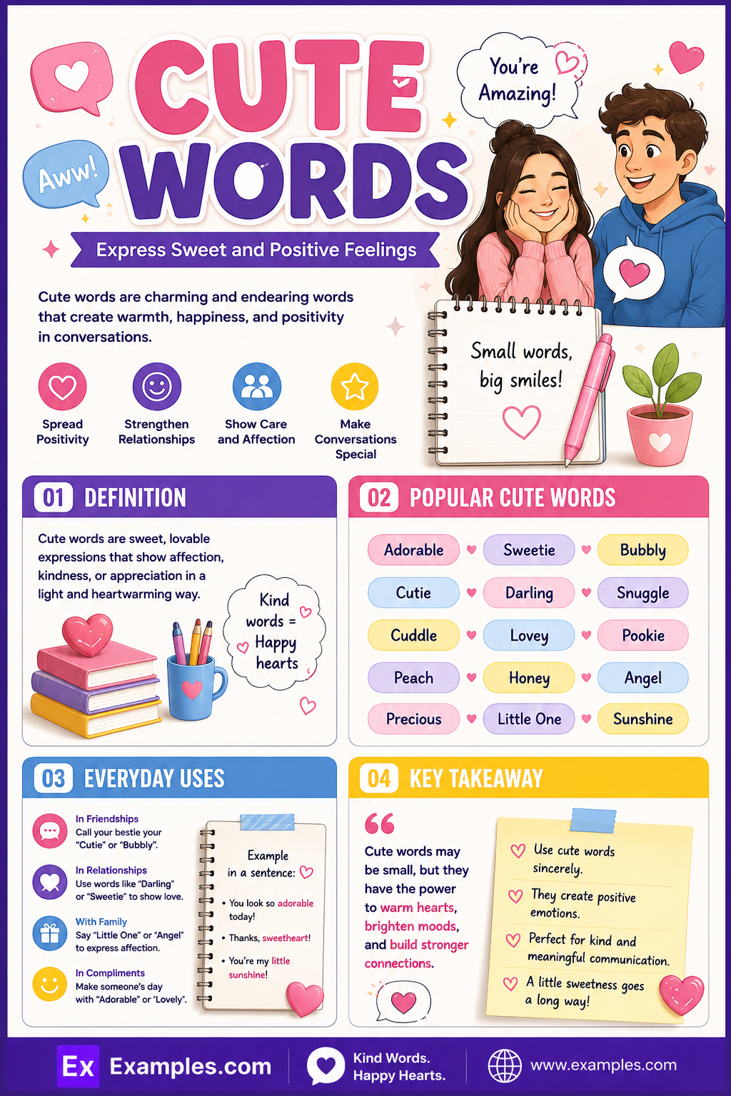 450+ Cute Words List, Meaning, PDF