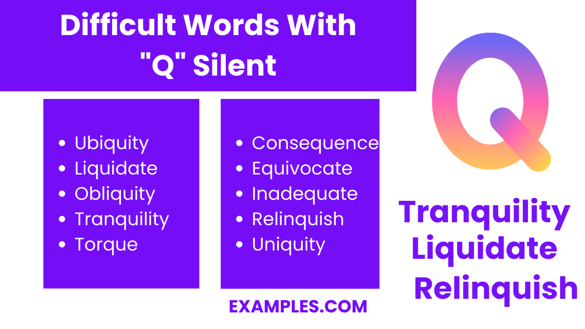 difficult words with q silent