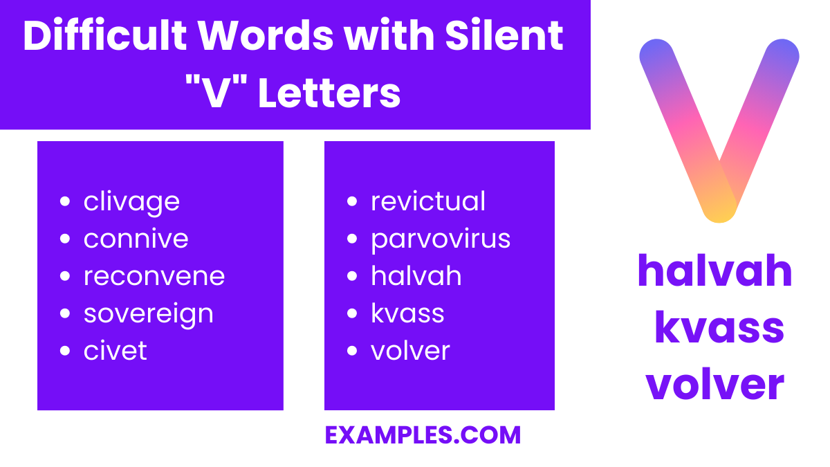 difficult words with silent v letters