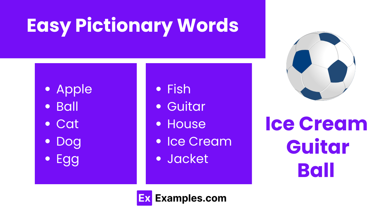easy pictionary words