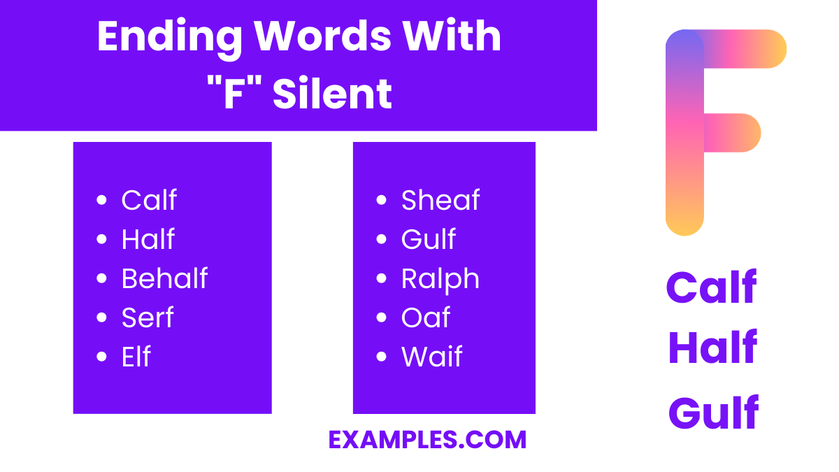 ending words with f silent