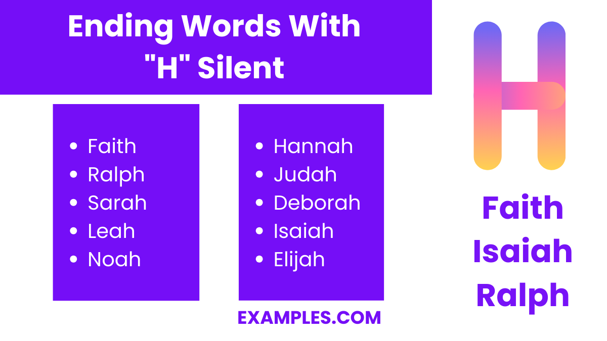 ending words with h silent