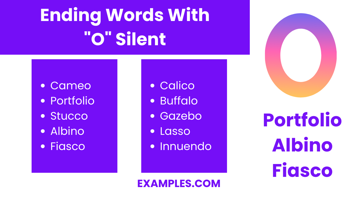 ending words with o silent