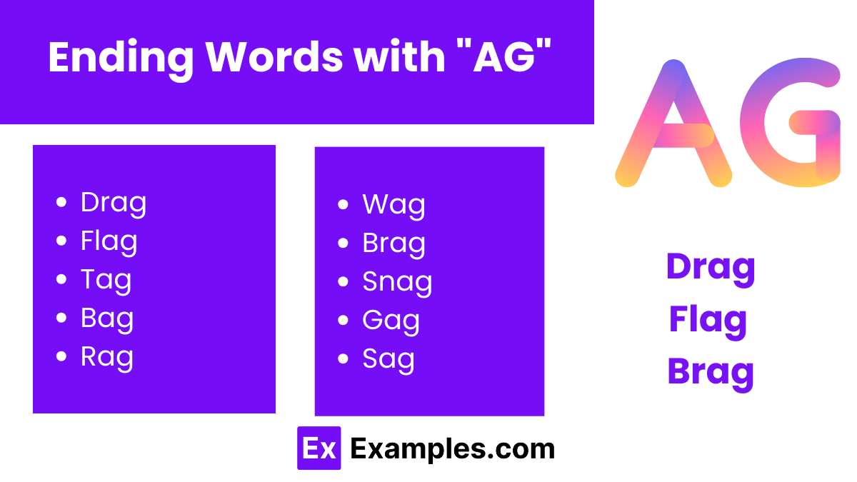 ending words with ag
