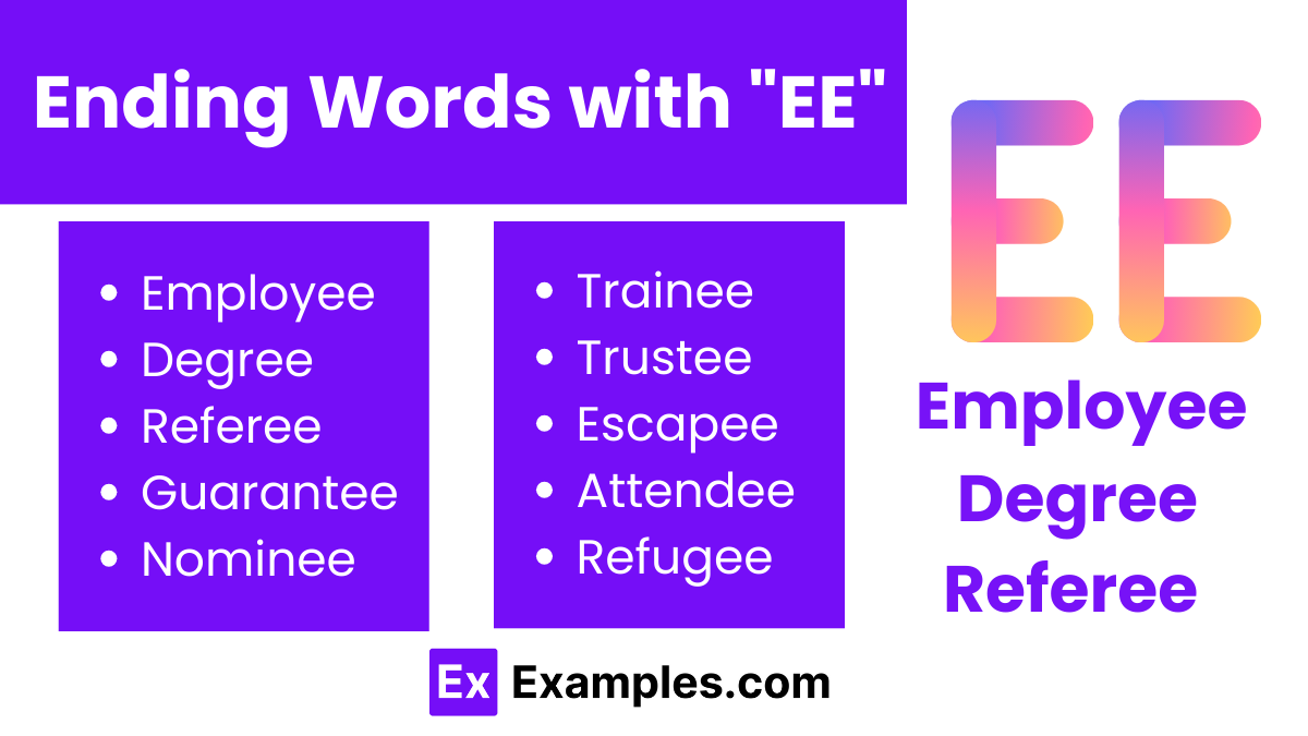 ending words with ee