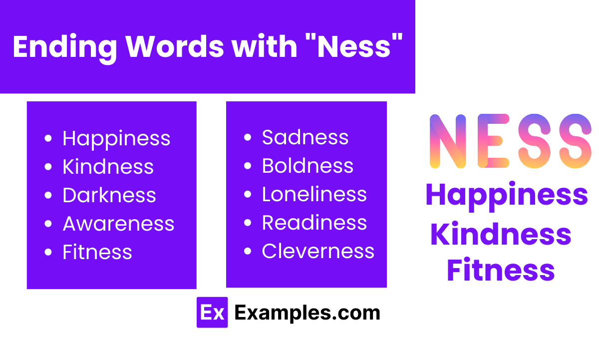 ending words with ness