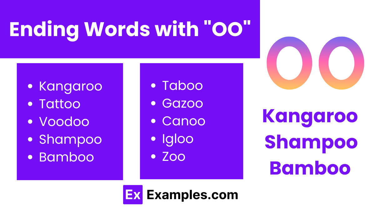 ending words with oo