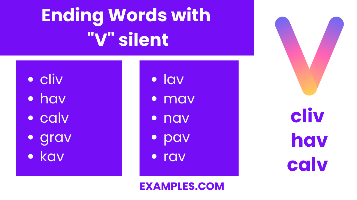 ending words with v silent 