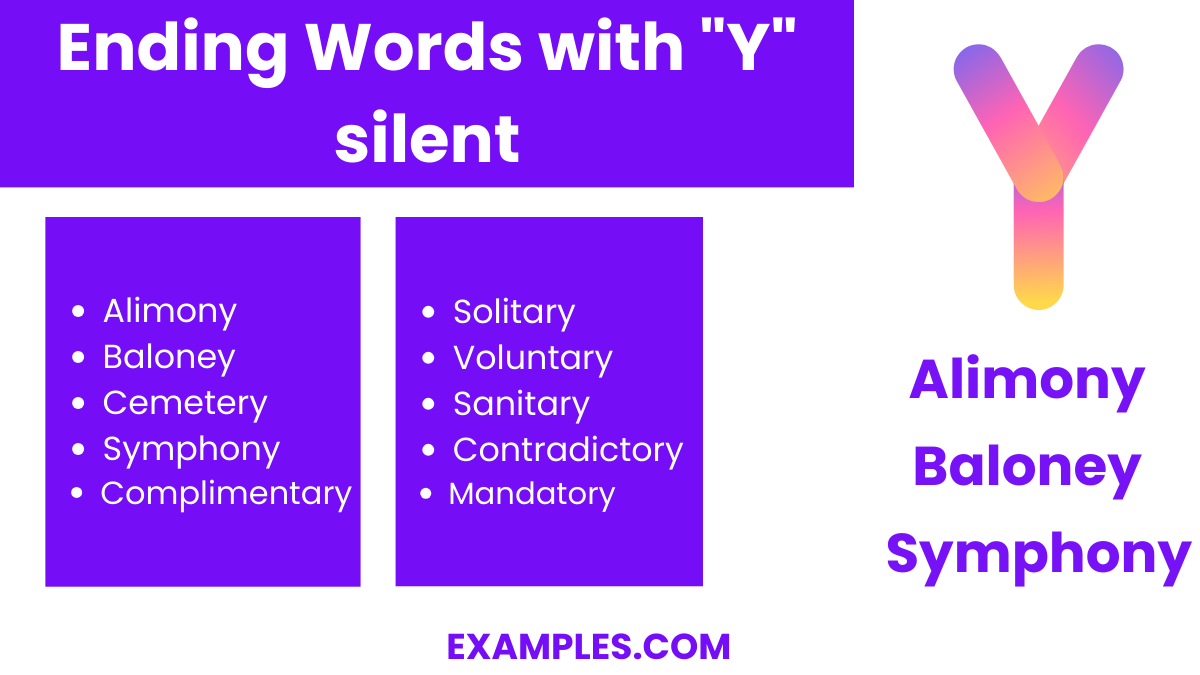 ending words with y silent