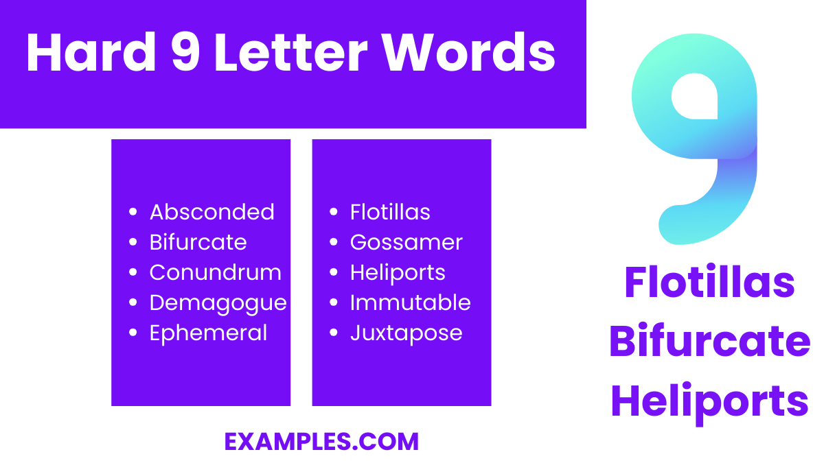 hard 9 letter words