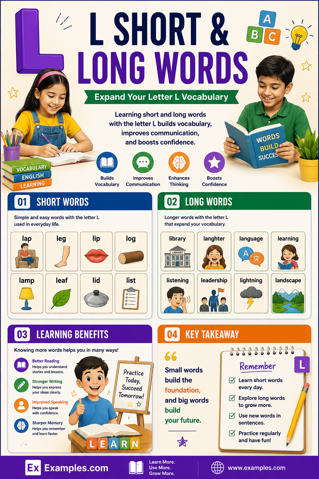 450+ L Short & Long Words List, Meaning, PDF