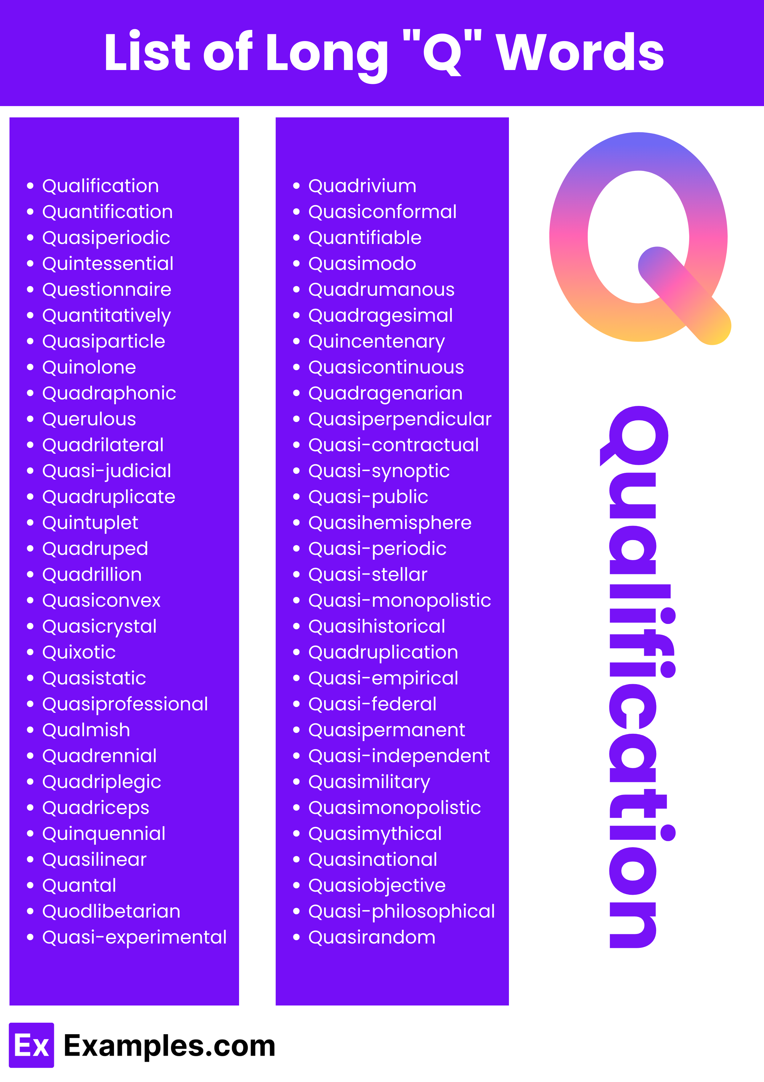 450+ Q Short & Long Words Meaning , PDF