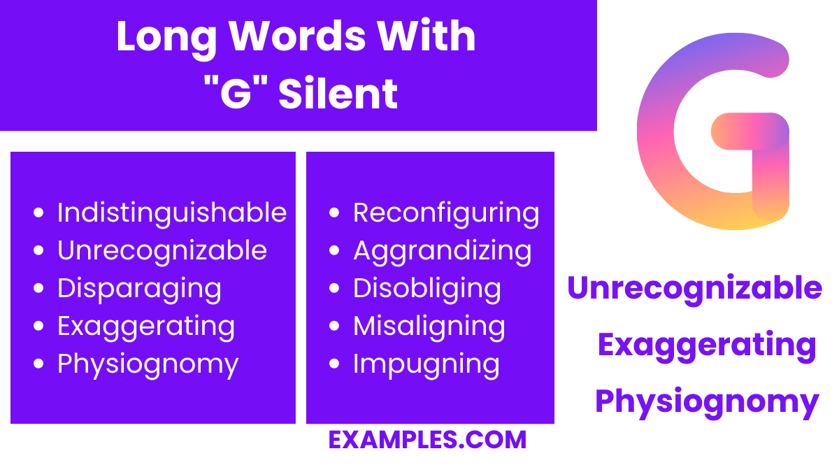 long words with g silent