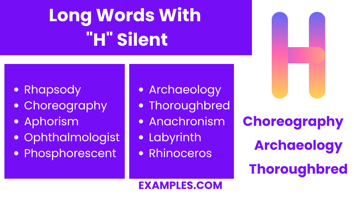 long words with h silent